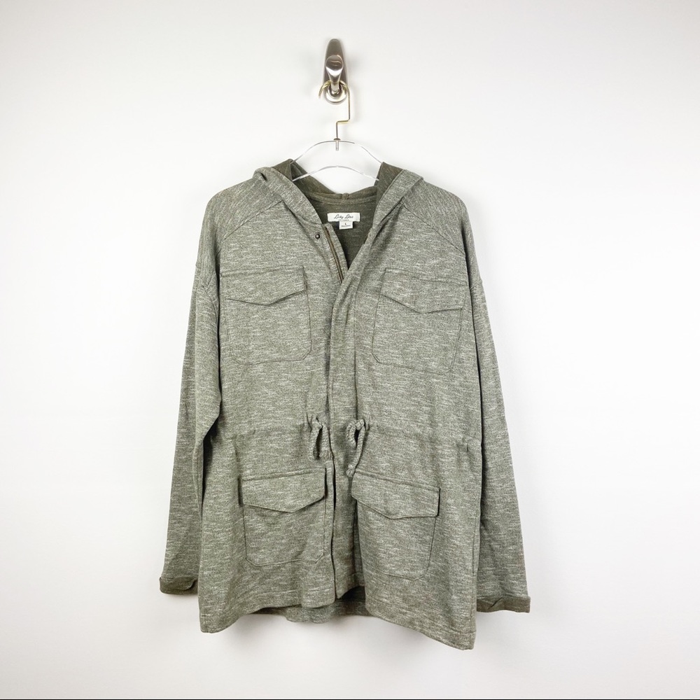 Lucky Brand Heather Green Zip-up Sweatshirt Jacket